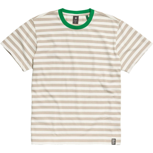 G-Star Essential stripe loose tee beige & green D22810-D281-G002 large