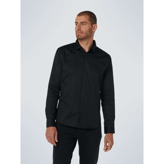 No Excess Basic stretch shirt satin weave black N4310-020 large