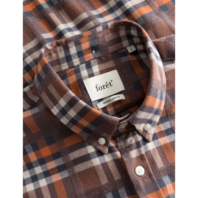 Foret Island shirt brown check 2298-F711-BROWN large