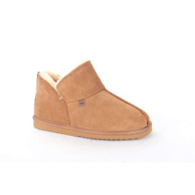 Warmbat Willow cognac dames pantoffel (gesloten hiel) Warmbat Willow COGNAC large