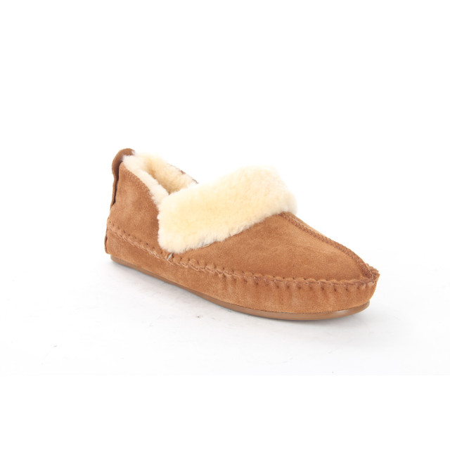 Warmbat Polarfox cognac dames pantoffel (gesloten hiel) Warmbat Polarfox COGNAC large