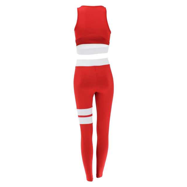 Legend Sports Sportlegging red white stripe Y4730032RED WHITE LEGGINGS large