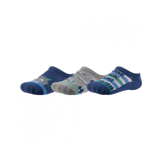 In Control 866 3pack sneakersocks monster 15345348 Blauw|35-38 large