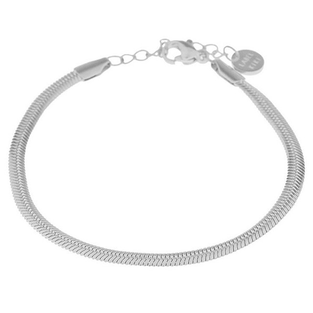 Label Kiki Armband smooth snake silver Smooth snake - silver large