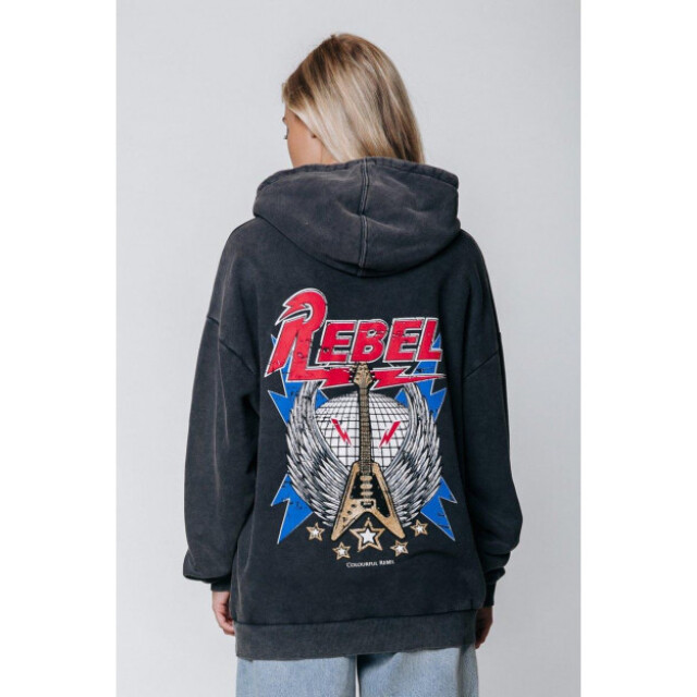 Colourful Rebel Rebel guitar oversized hoodie 15945169 Grijs|XS large