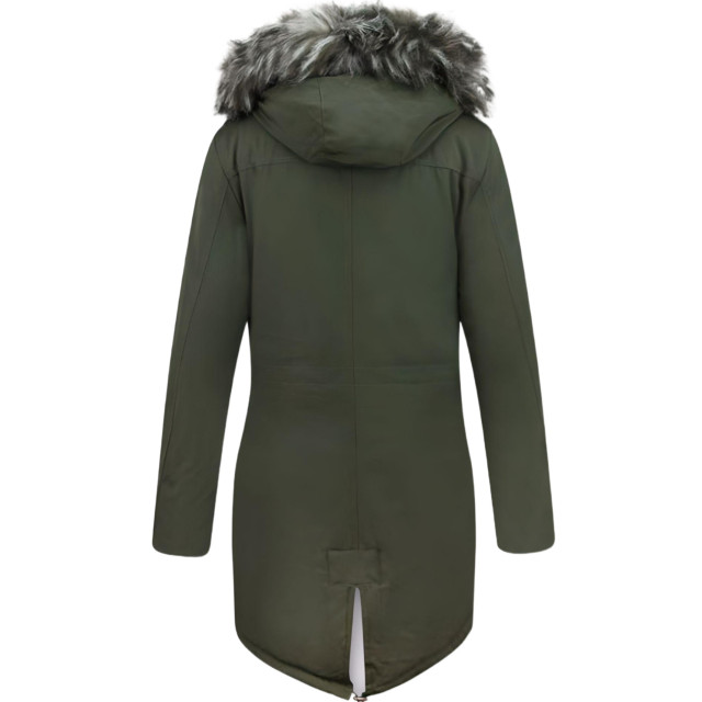 Gentile Bellini Lange parka jas met faux bontkraag LC2728 large