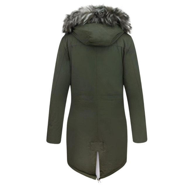 Gentile Bellini Lange parka jas met faux bontkraag LC2728 large