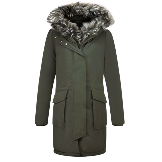 Gentile Bellini Lange parka jas met faux bontkraag LC2728 large