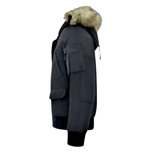 Enos Korte winterjas met faux bontkraag PI-7005Z & 8821Z -FAUX large