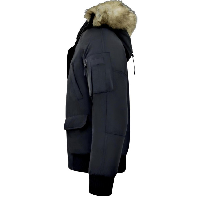 Enos Korte winterjas met faux bontkraag PI-7005Z & 8821Z -FAUX large