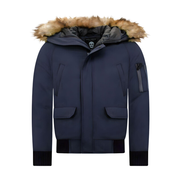 Enos Korte winterjas met faux bontkraag PI-7005B & 8821B -FAUX large