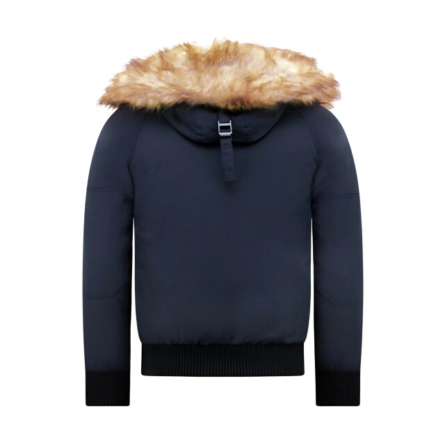 Enos Korte winterjas met faux bontkraag PI-7005B & 8821B -FAUX large