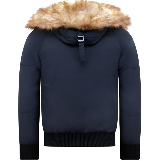 Enos Korte winterjas met faux bontkraag PI-7005B & 8821B -FAUX large