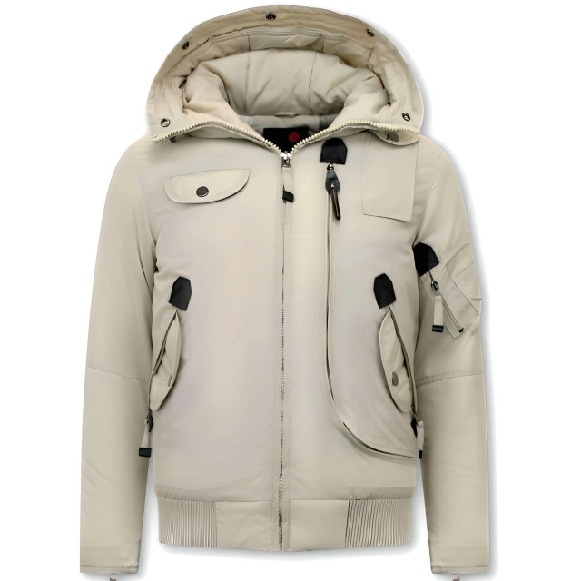 Just Key Korte winterjas met capuchon beige 1771 large