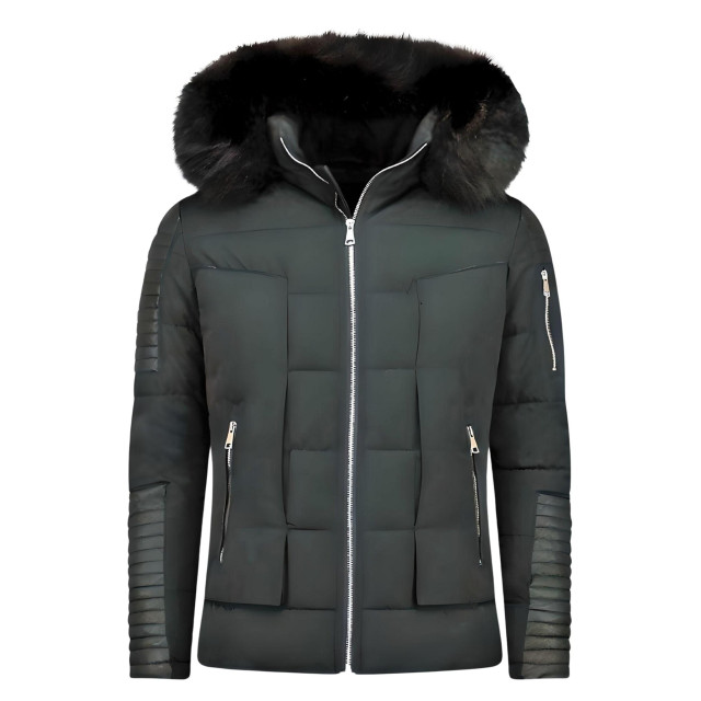 Enos Korte winterjas faux fur bontkraag PI-7166Z large