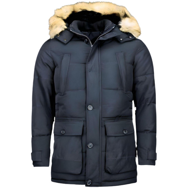 Enos Lange winterjas met bontkraag PI-8667Z large