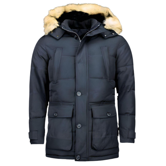 Enos Lange winterjas met bontkraag PI-8667Z large