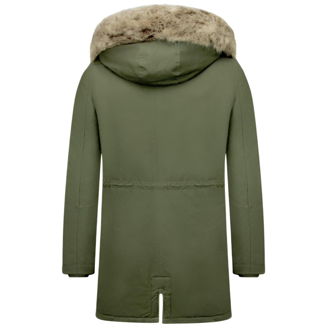 Enos Lange parka jas met faux bontkraag CA-7023GR  | CA-7105GR large