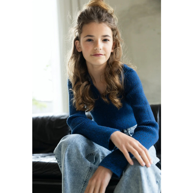 Looxs Revolution Gebreide trui met kraagje kobalt voor meisjes in de kleur 2331-5320-150 large