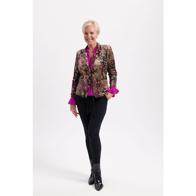 Helena Hart Blazer velour kort print mix cyclaam 7488mix 7488Mix large