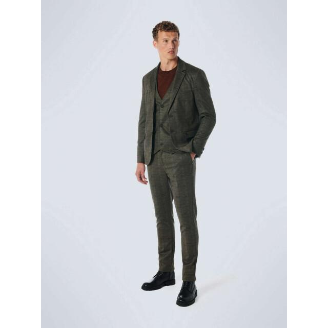 No Excess Blazer jersey stretch check taupe 21910805-044 large