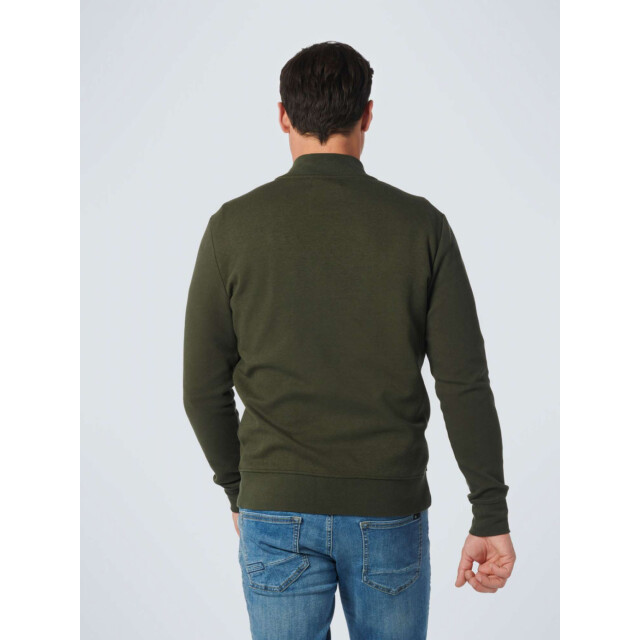 No Excess Sweater full zipper twill jacquard dark green 21100823SN-052 large
