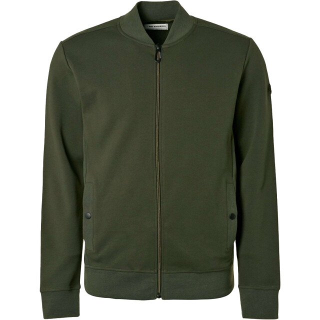No Excess Sweater full zipper twill jacquard dark green 21100823SN-052 large