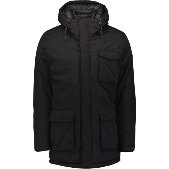 No Excess Jacket long fit hooded double front black 21630922-020 large