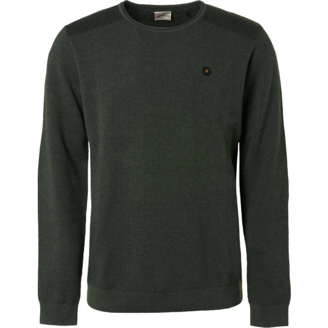 No Excess Pullover crewneck 2 coloured jacqua dark green 21230821SN-052 large