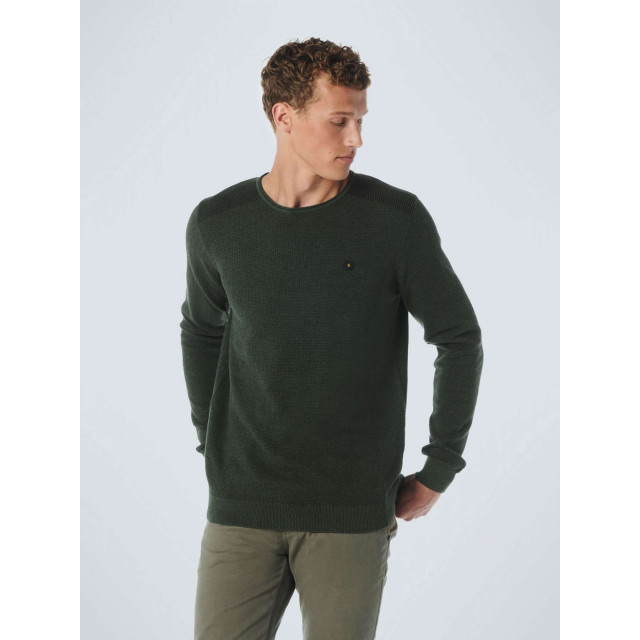 No Excess Pullover crewneck 2 coloured jacqua dark green 21230821SN-052 large