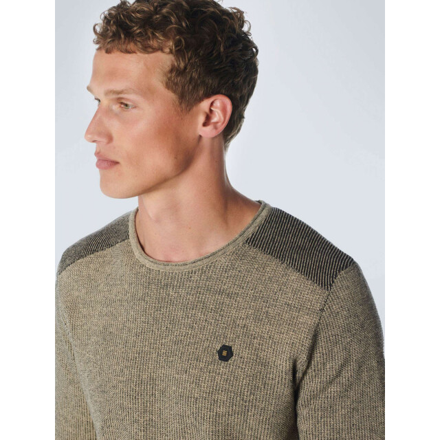 No Excess Pullover crewneck 2 coloured jacqua stone 21230821SN-014 large