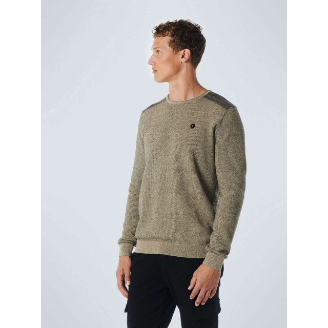 No Excess Pullover crewneck 2 coloured jacqua stone 21230821SN-014 large