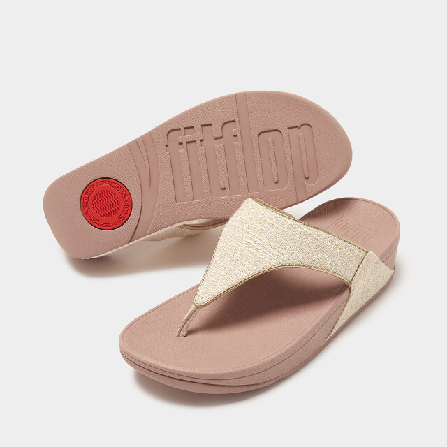 FitFlop Lulu shimmerweave toe-post sandals GO1 large