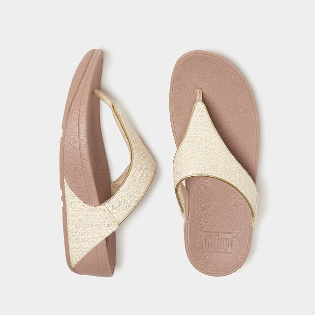 FitFlop Lulu shimmerweave toe-post sandals GO1 large