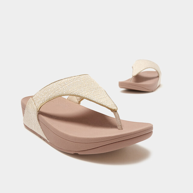 FitFlop Lulu shimmerweave toe-post sandals GO1 large