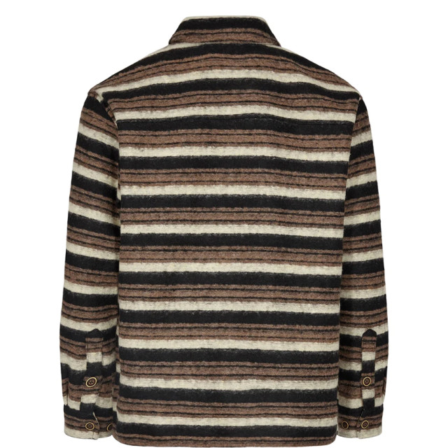 Anerkjendt Akotto wool stripe overshirt chocolate brown 901247 large