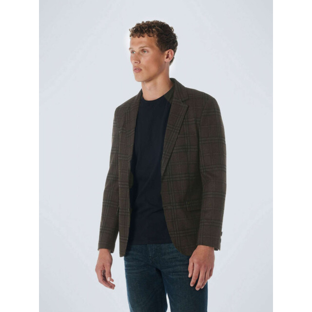 No Excess Blazer jersey stretch check coffee 21910906-196 large