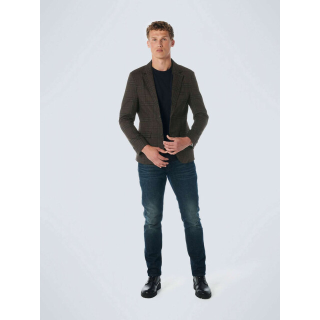 No Excess Blazer jersey stretch check coffee 21910906-196 large