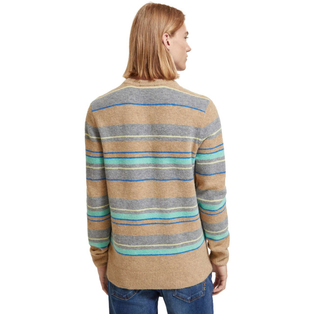 Scotch & Soda Regular fit softy wool stripes camel stripe 175377-6789 large