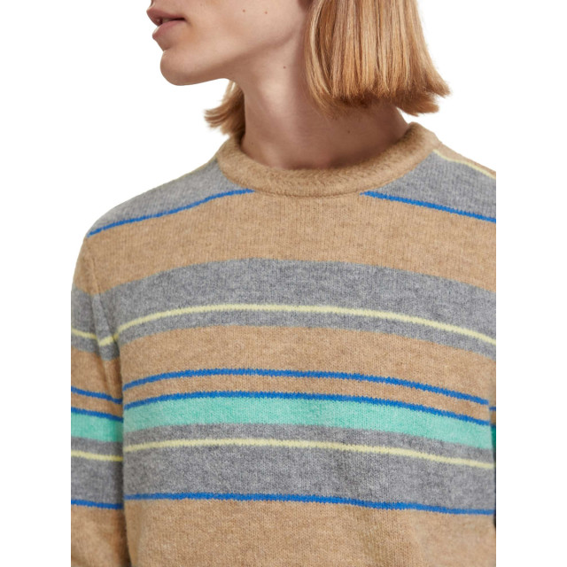 Scotch & Soda Regular fit softy wool stripes camel stripe 175377-6789 large