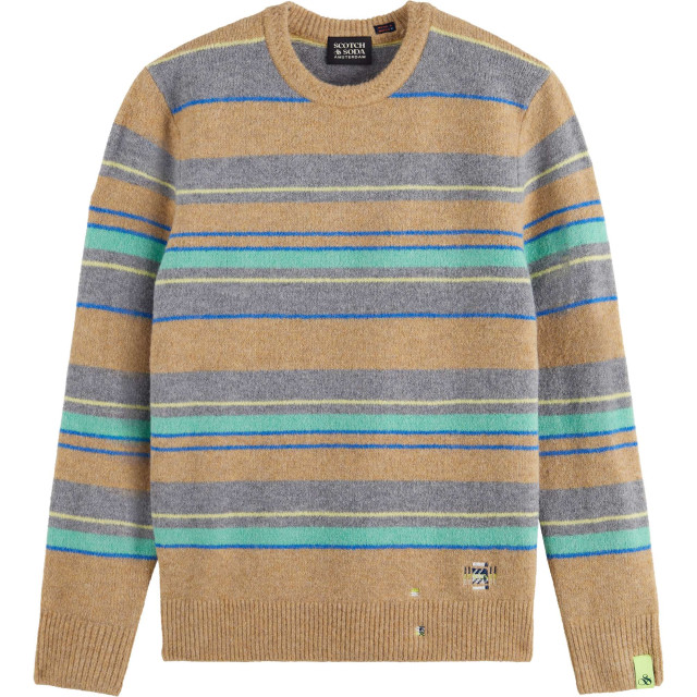 Scotch & Soda Regular fit softy wool stripes camel stripe 175377-6789 large