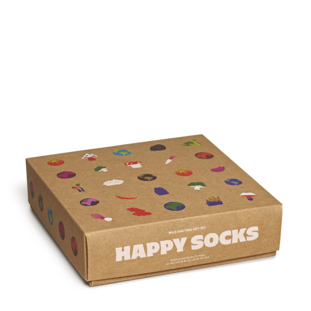 Happy Socks 4-pack wild and free socks gift set gift box unisex P000320 4-Pack Wild large