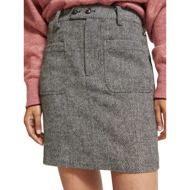 Scotch & Soda Herringbone high rise mini skirt herringbone tweed 174757-6659 large