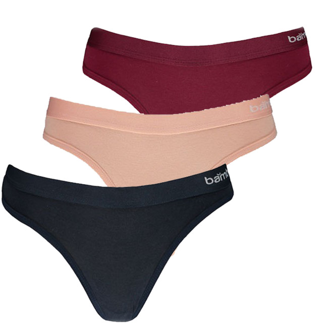 Apollo Dames string rood/roze/blauw bamboe 3-pack 161800001MC large