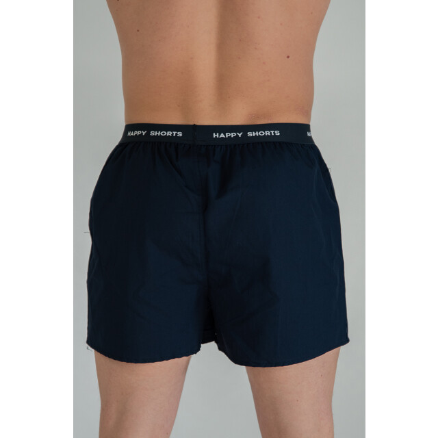 Happy Shorts 3-pack wijde boxershorts heren gestipt geblokt effen blauw HS-340 large