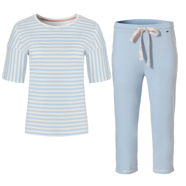 By Louise Dames capri pyjama set katoen lange broek + shirt korte mouw BL-872 large
