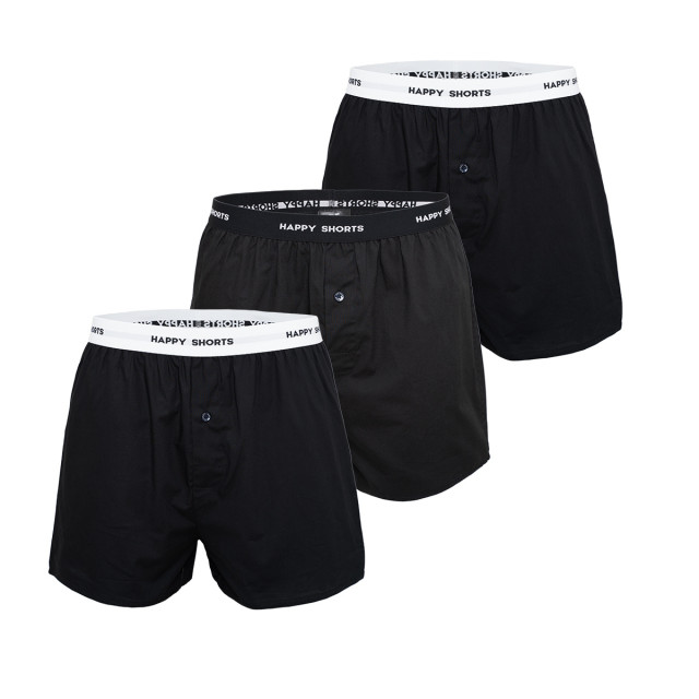 Happy Shorts 3-pack wijde boxershorts heren effen HS-337 large