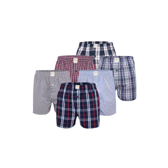 Phil & Co 6-pack wijde boxershorts heren geweven katoen pack 6-pack PH-110 large