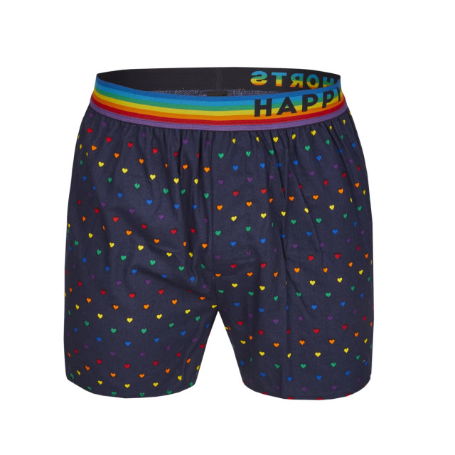 Happy Shorts Wijde boxershort hartjes pride + rainbow waistband HS-310 large