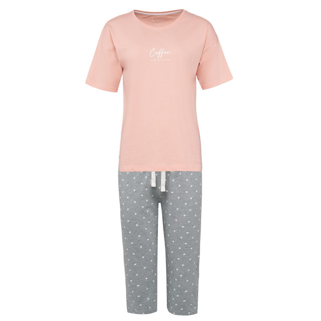 By Louise Dames capri korte pyjama set soft orange BL-175-02 large